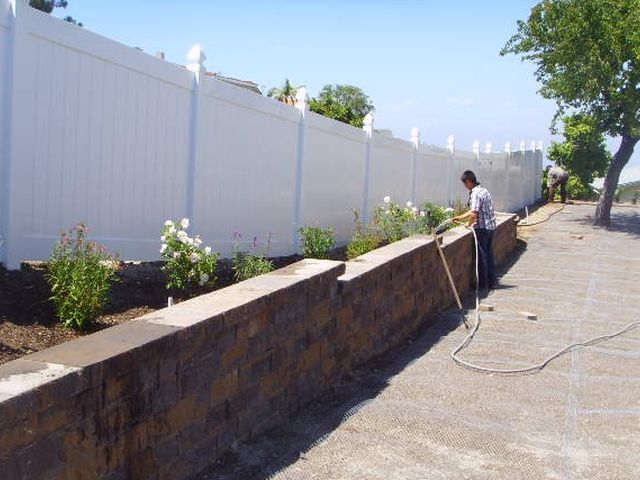 Retaining wall under construction
